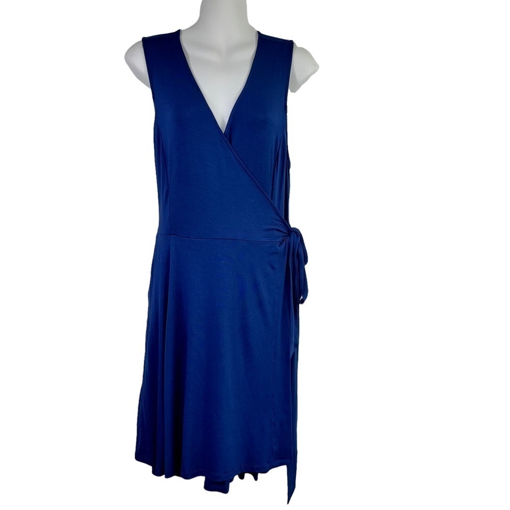 FRESH PRODUCE NWOT Sz Medium Sonia Stretch Knit WRAP‎ Dress Cobalt Blue Pristine